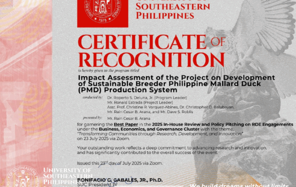 pmd Celebrating excellence in Research: CAEc-SERDAC Mindanao congratulates IA PMD Team for Best Paper Award!
