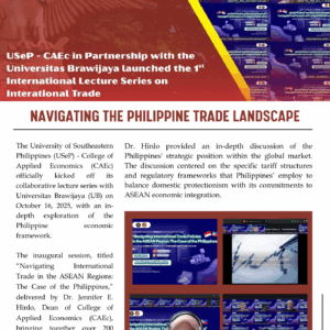 USeP – CAEc in Partnership with the Universitas Brawijaya launched the 1st International Lecture Series on International Trade