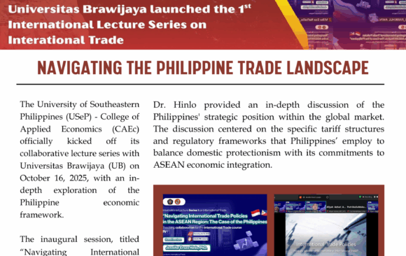 1 USeP – CAEc in Partnership with the Universitas Brawijaya launched the 1st International Lecture Series on International Trade