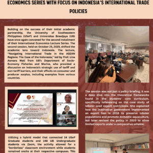 USeP-CAEc and Universitas Brawijaya Renews International Economics Series with Focus on Indonesia’s International Trade policies