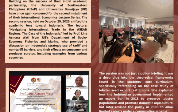 2 USeP-CAEc and Universitas Brawijaya Renews International Economics Series with Focus on Indonesiaโs International Trade policies