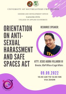 Anti-SH-212x300 CAEc through GAD Office conducts Anti-Sexual Harassment with Safe Spaces Act Orientation