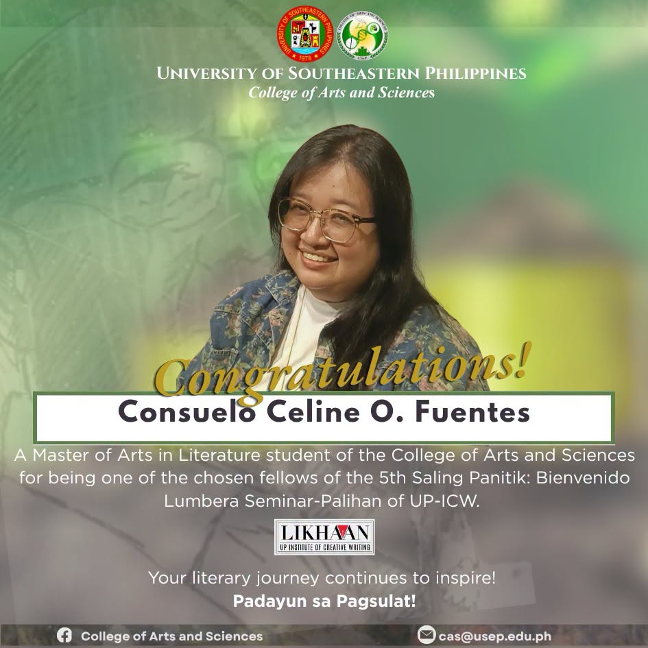 757331145_1937751840223603_361879113803110587_n Congratulations to the alumna and Graduate Students of the Master of Arts in Literature for being selected to join the Likhaan: UP Institute of Creative Writing Seminar. The Likhaan Seminar