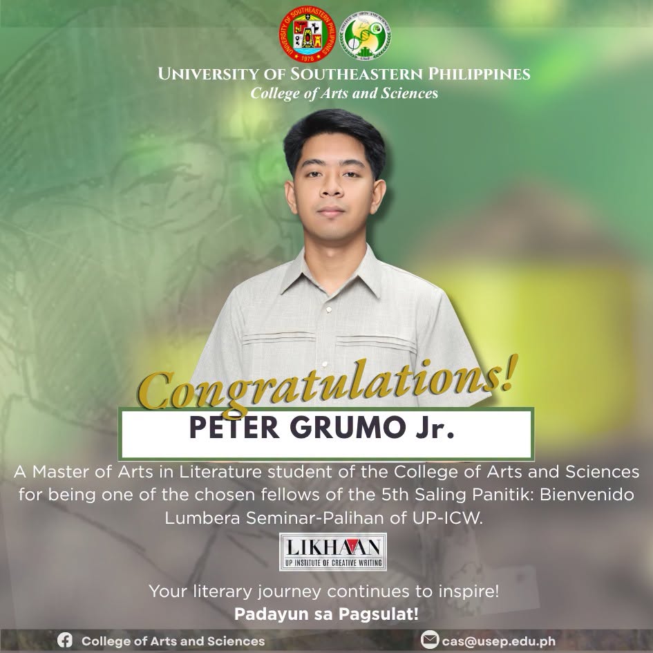 758854615_1685360766094427_4551117607713565855_n Congratulations to the alumna and Graduate Students of the Master of Arts in Literature for being selected to join the Likhaan: UP Institute of Creative Writing Seminar. The Likhaan Seminar