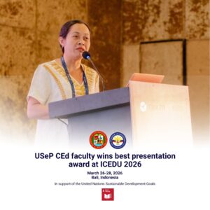 mA'AM dAISY USeP CEd faculty wins best presentation award at ICEDU 2026