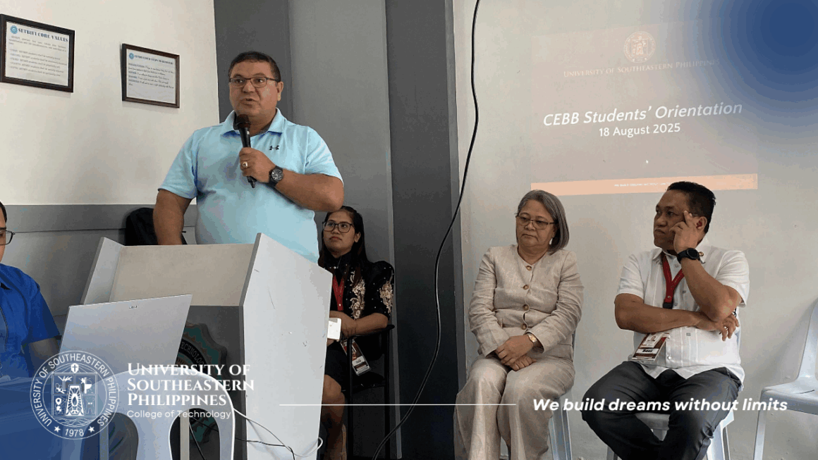 The University of Southeastern Philippines (USeP), through the College of Technology (CT), held the Student Orientation