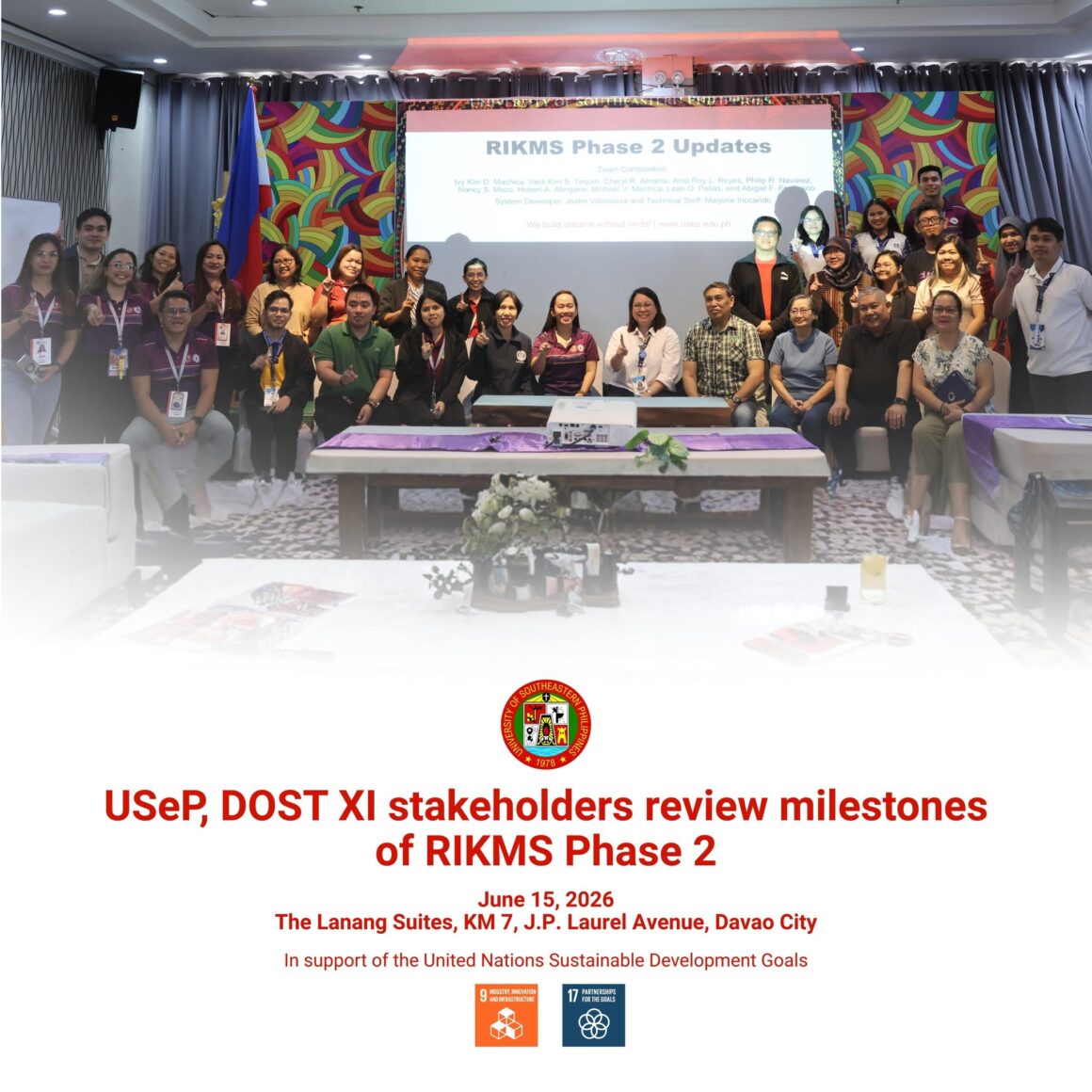 [𝐃𝐑𝐈𝐕𝐈𝐍𝐆 𝐃𝐈𝐆𝐈𝐓𝐀𝐋 𝐈𝐍𝐍𝐎𝐕𝐀𝐓𝐈𝐎𝐍] USeP, DOST XI stakeholders review milestones of RIKMS Phase 2