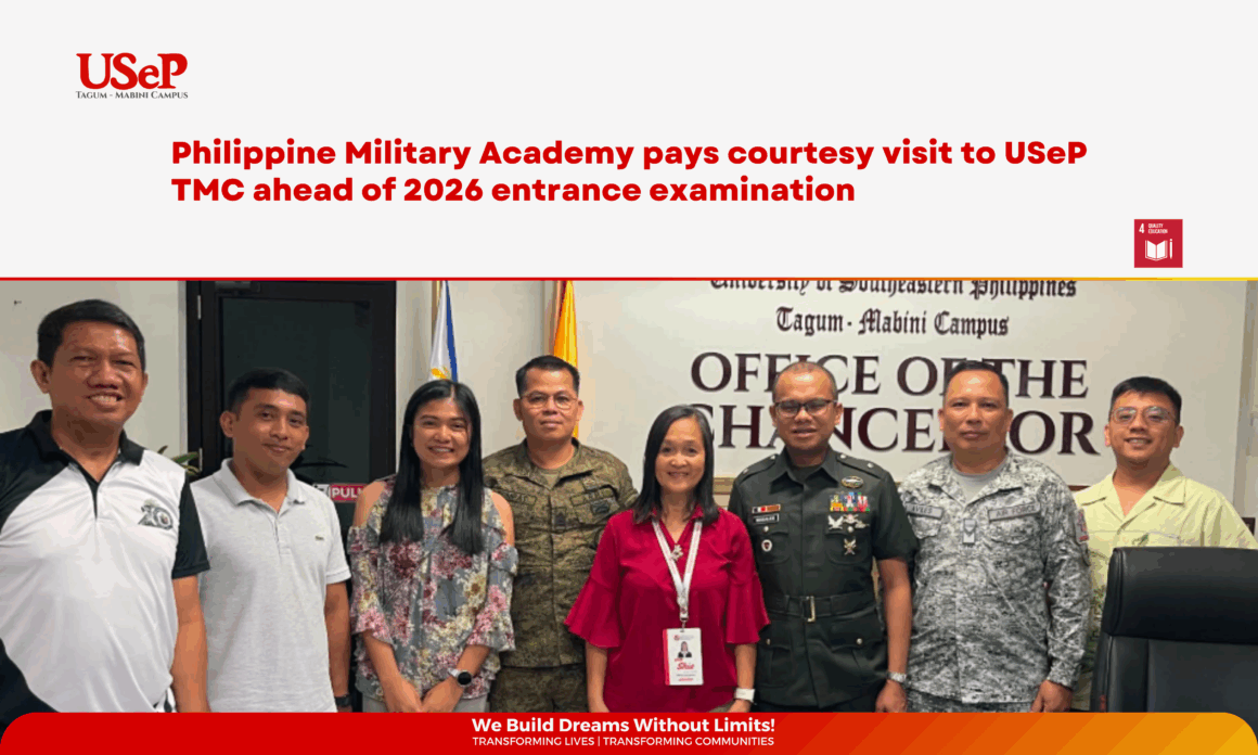 TMC Article Banner (5) Philippine Military Academy pays courtesy visit to USeP TMC ahead of 2026 entrance examination