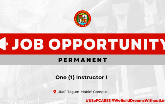 USeP Job Hiring! USeP is in need of one (1) teaching personnel for the College of Teacher Education and Technology, Tagum-Mabini Campus