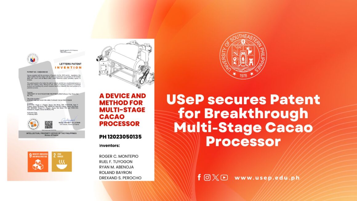 TopnotcherArticle-Banner USeP secures Patent for Breakthrough Multi-Stage Cacao Processor