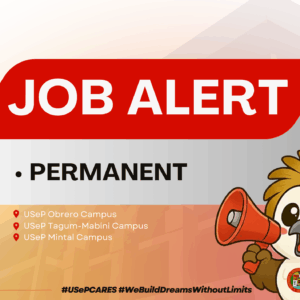 USeP Job Hiring! USeP is in need of twenty-three (23) non-teaching personnel for the Obrero, Mintal, and Tagum-Mabini Campuses