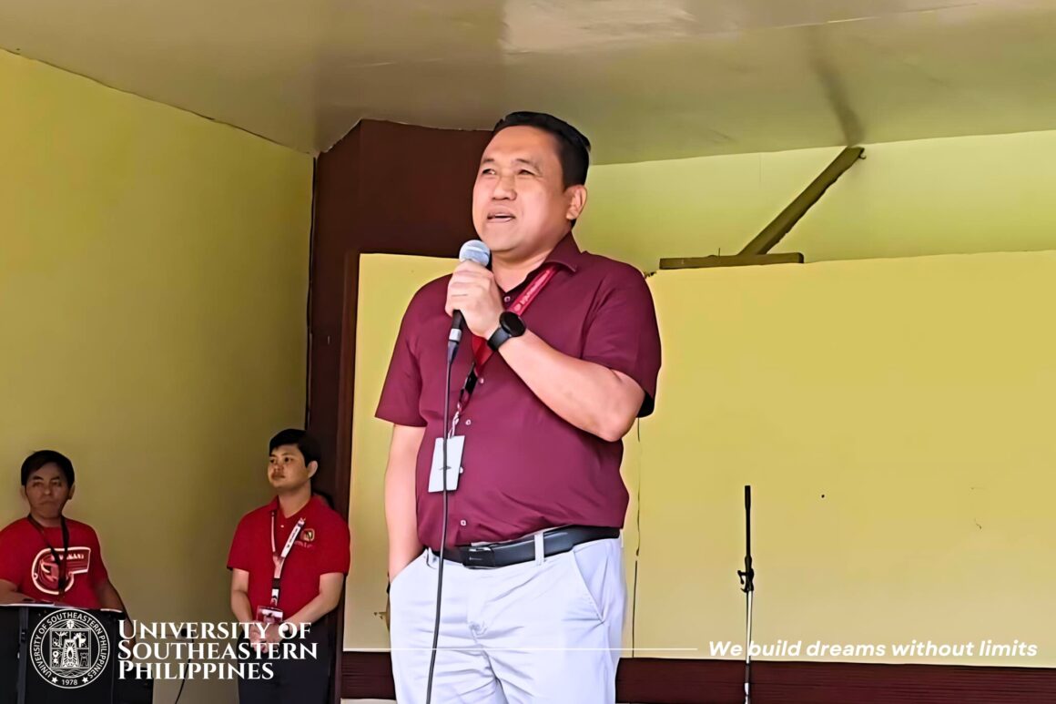 453266861_892298316263092_6073637865895795465_n-1 University President Bonifacio G. Gabales, Jr. addressed the USeP Obrero faculty, non-teaching personnel (NTP), and students during the flag-raising ceremony on July 29, 2024