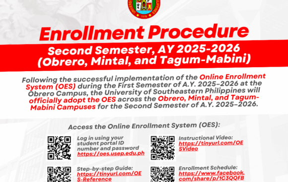 1 Enrollment Procedure for Second Semester, A.Y. 2025โ2026 (OBRERO, MINTAL, and TAGUM-MABINI)