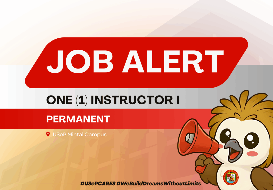 USeP Job Hiring! USeP is in need of one (1) teaching personnel for USeP College of Development Management (CDM), Mintal Campus