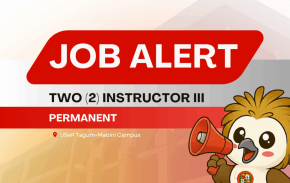 USeP Job Hiring! USeP is in need of two (2) teaching personnel for USeP Tagum-Mabini Campus