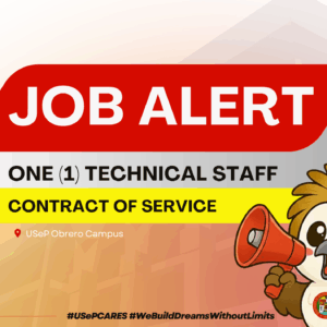 Banner-2 USeP Job Hiring! USeP is in need of one (1) non-teaching personnel for USeP College of Engineering (CoE), Obrero Campus