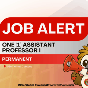 USeP Job Hiring! USeP is in need of one (1) teaching personnel for USeP Mintal Campus