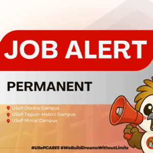 USeP Job Hiring! USeP is in need of five (5) non-teaching personnel for USeP Obrero, Mintal, and Tagum-Mabini Campuses