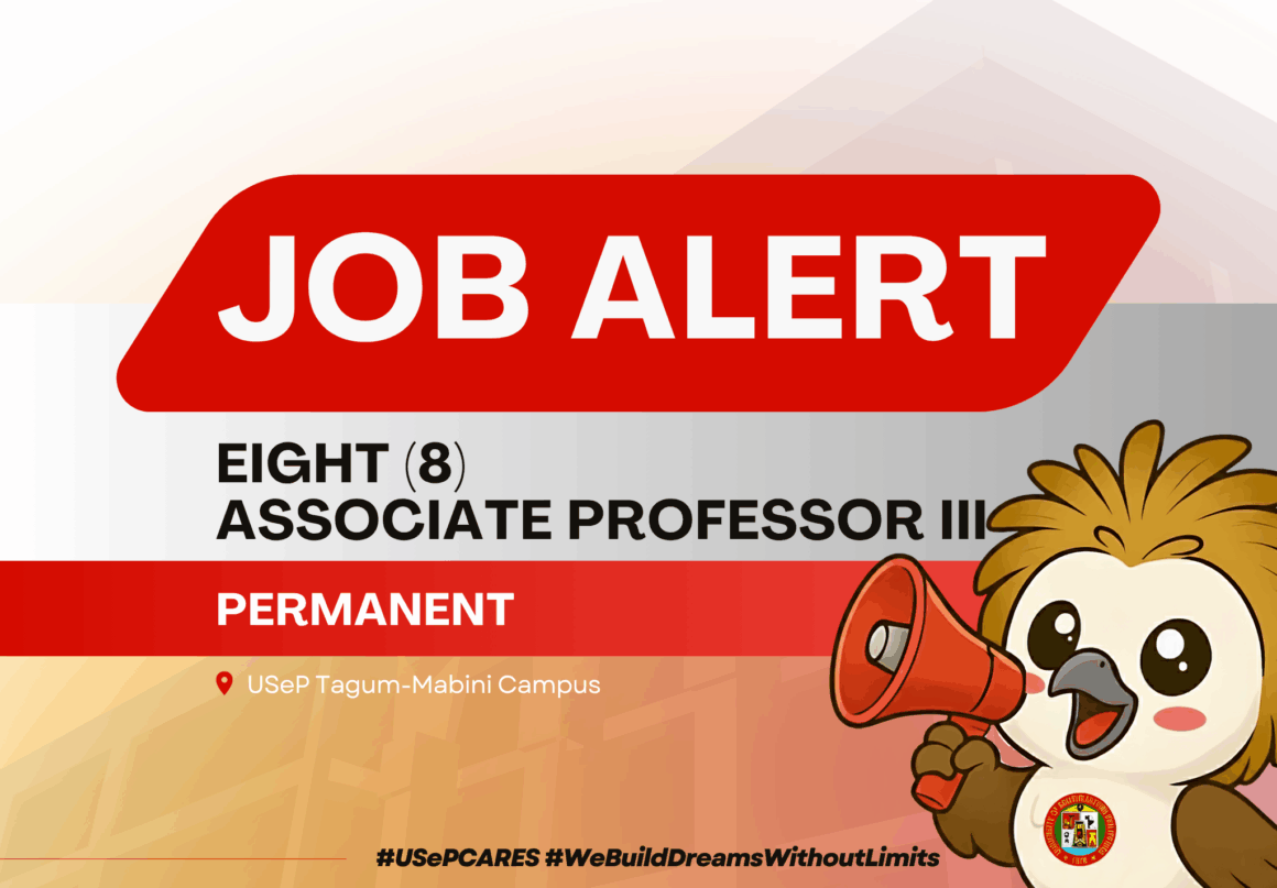USeP Job Hiring! USeP is in need of eight (8) teaching personnel for USeP School of Medicine (SoM), Tagum-Mabini Campus
