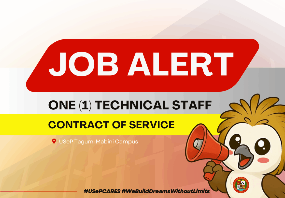 USeP Job Hiring! USeP is in need of one (1) non-teaching personnel for USeP Systems and Data Management Division (SDMD), Tagum-Mabini Campus