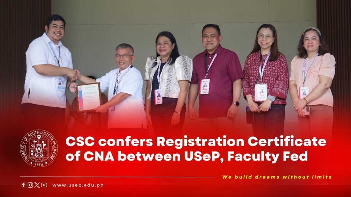 TopnotcherArticle-Banner-12 CSC confers Registration Certificate of CNA between USeP, Faculty Fed