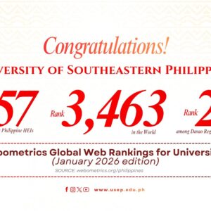 TopnotcherArticle-Banner-9-2048x1152 USeP holds second place among SUCs in Region XI, significantly moves up in world ranking in Webometrics January 2026 edition