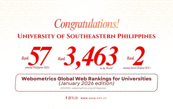 TopnotcherArticle-Banner-9-2048x1152 USeP holds second place among SUCs in Region XI, significantly moves up in world ranking in Webometrics January 2026 edition